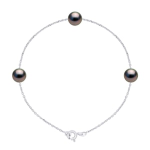 Armband TRIO - 3 Echte Gecultiveerde Tahiti Parels DOOR Ronde 7-8 mm