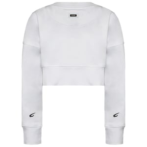 BoxRaw Johnson Womens White Cropped Sweatshirt