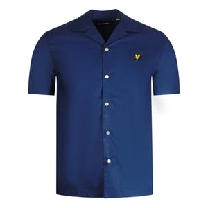 Lyle & Scott marineblauw resortoverhemd met korte mouwen