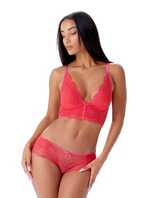 Superboost Lace Deep V Bralet - Rose Red
