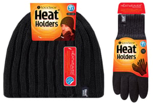 Heat Holders Dikke thermo muts en handschoenenset voor heren - Zwart