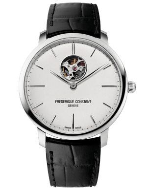Frédérique Constant Slimline Heart Beat Heren Zwarte Horloge FC-312S4S6