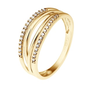Alliance Double Diamonds 0.080 Cts Yellow Gold