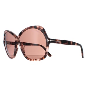 Tom Ford Rosemin FT1013 55Y gekleurde havana violette zonnebril