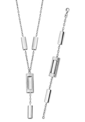 Orphelia Dames 925 Sterling Zilveren Set: Ketting + Armband - Zilver SET-046