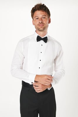 Pleat Front Slim Fit Dress Shirt