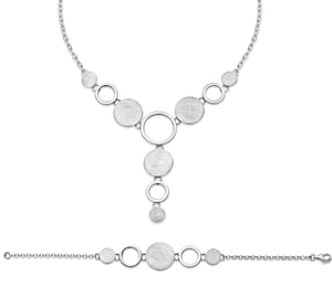 Orphelia Women's 925 Sterling Silver Set: Chain + Bracelet - Silver SET-021