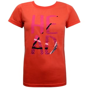 T-shirt med huvudgrafik för kvinnor i korall