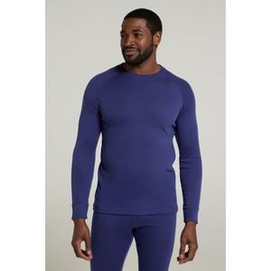 Mountain Warehouse Heren Talus Ronde Hals Thermo Top met Lange Mouwen (Donkerblauw)