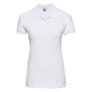 Russell Womens/Ladies Stretch Short Sleeve Polo Shirt (White)