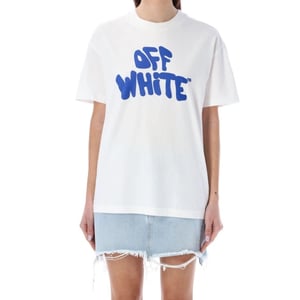 Gebroken wit jaren '70 Type Logo Casual T-shirt Wit T-shirt