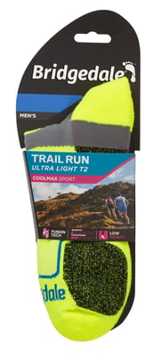Bridgedale - Mens Running Ultralight Sport Low Socks - Yellow