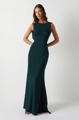 Cowl Back Fishtail Bridesmaids Maxi Dress