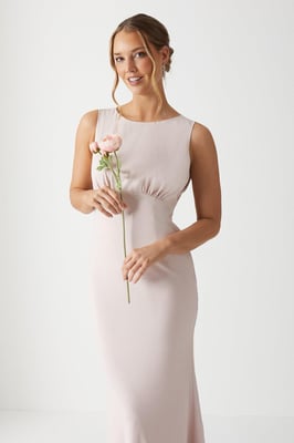 Cowl Back Fishtail Bridesmaids Maxi Dress