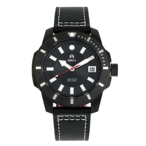 Shield Shaw lederen band duikhorloge voor heren met datum