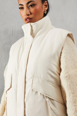 Padded Puffer Zip Pocket Gilet
