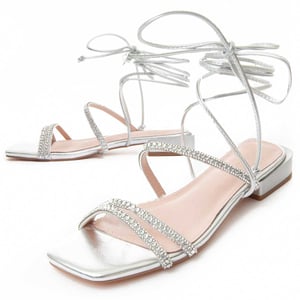 Montevita Platte Sandalen Sandsum In Zilver