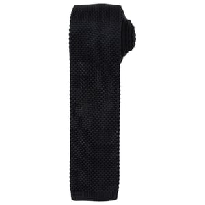 Premier Unisex gebreide stropdas voor volwassenen (Zwart)