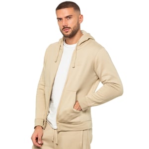 Enzo | Hoodie med dragkedja för herrar - Stone
