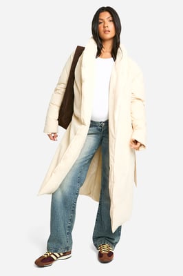 Maternity Belted Duvet Puffer Coat