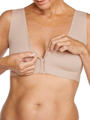Wellness Front Fastening Soft Cup Bra - Beige