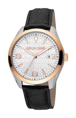 RC5G048L0035 Roberto Cavalli Mens Quartz Stainless Steel Silver Leather 10 ATM 42 mm Watch
