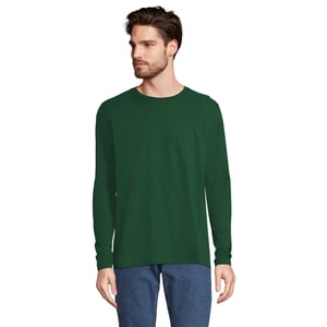 SOLS Heren Imperial Katoenen T-shirt met lange mouwen (Fles groen)