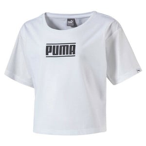 Puma Kids Style Tee Meisjes Cropped Top T Shirt Wit 594963 02 RW85
