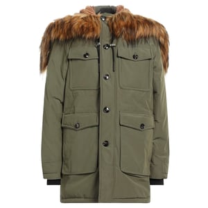 Dieselgroene winterjas met capuchon