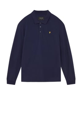 Lyle & Scott Polo shirt met lange mouwen in Marine