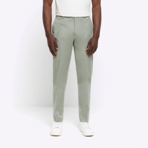 River Island Mens Chino Trousers Green Slim Fit Smart