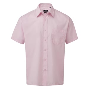 Premier Herenshirt met korte mouwen Popeline (Roze)