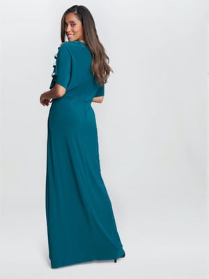 PASCALE LONG KNOT FRONT JERSEY DRESS