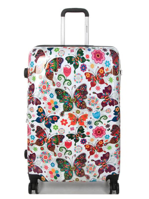 Hard Shell 4 Wheel Butterfly Print  Luggage Bag Suitcase Set fo 3