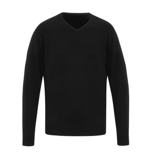 Premier Mens Essential Acrylic V-Neck Sweater (Black)