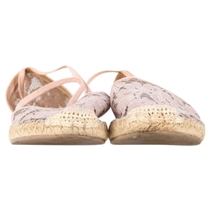 Valentino Garavani Bloemenkant Zelfstrik Espadrilles in Roze Polyester