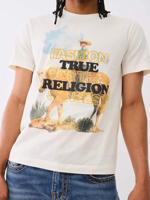 Embroidered Cowboy Tee in White