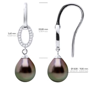 Örhängen Äkta odlade Tahitipärlor Pärla 8-9 mm