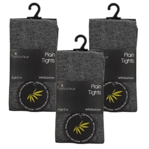 Sock Snob - 3 Paar Meisjes Bamboe Panty's Multipack | Effen Panty's voor School - Grijs