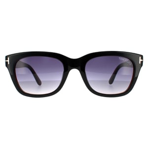 Tom Ford Square Mens Black & Brown Smoke Grey Gradient Sunglasses