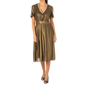 Women's short sleeve V-neck dress KWD007
