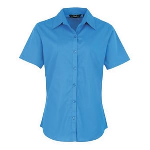 Premier Popeline blouse met korte mouwen / Gewoon werkoverhemd (Saffier)