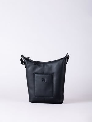 Talkin Medium Leather Cross Body Bag in Black