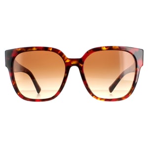 Valentino Vierkant Dames Red Havana Bruin Gradiënt VA4111 Zonnebril