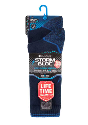 Storm Bloc - 2 Pairs Mens Heavy Duty Reinforced Breathable Cotton Work Socks for Boots
