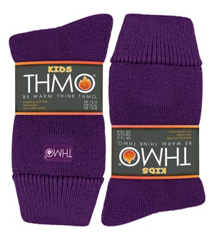 Kids Thermal Socks for Winter | THMO | Warm Fluffy Fleece Inner Socks for Boys & Girls - Purple