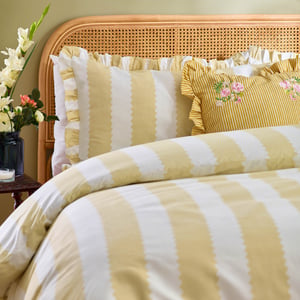 Wylder Birdie Stripe Ruffle Duvet Cover Set