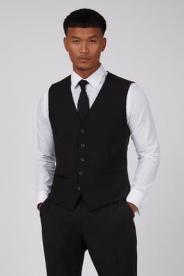 Curtis Plain Waistcoat in Black