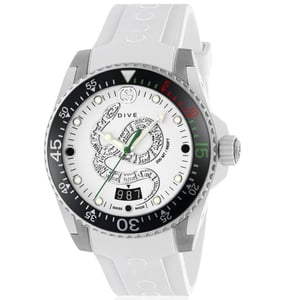 Gucci YA136330 Dive White Snake Motif Dial Herenhorloge