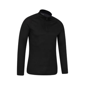 Mountain Warehouse Heren Talus Zip Neck Thermo Top met lange mouwen (Zwart)